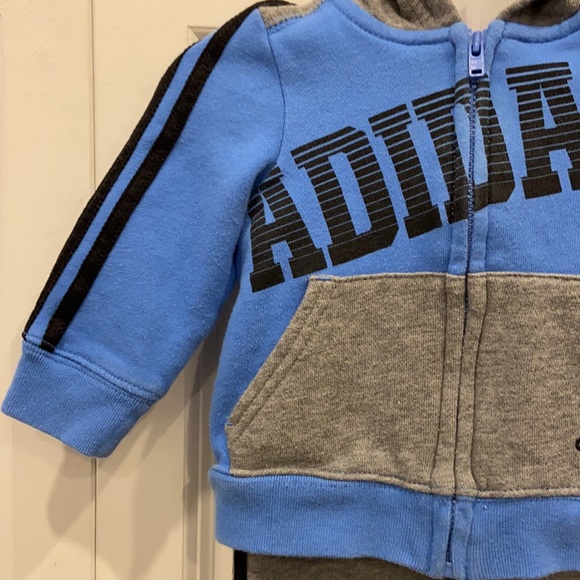 adidas Grey, Baby Blue & Black Sweatsuit - Picture 3 of 9